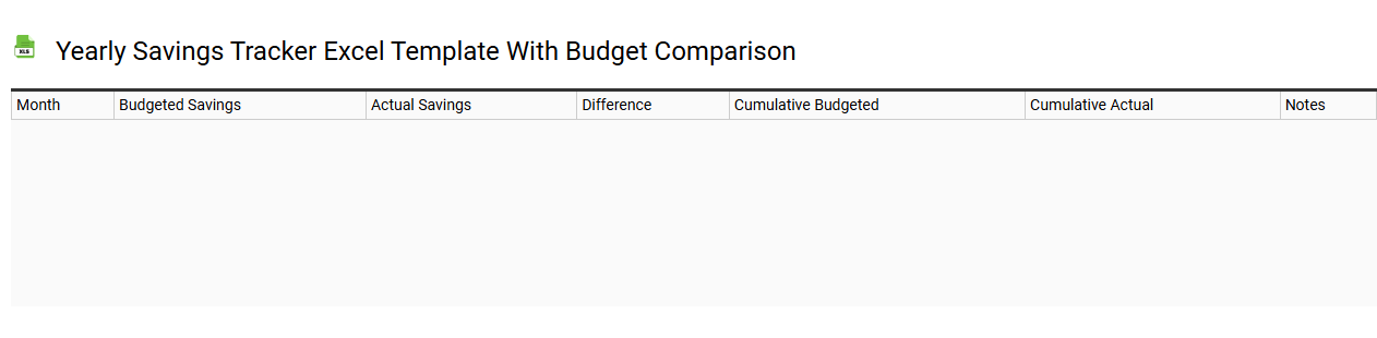 Yearly savings tracker Excel template with budget comparison