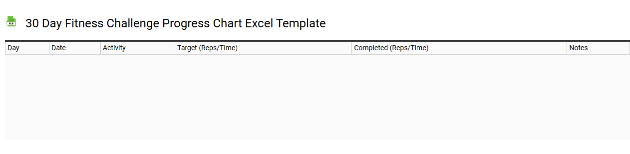 30 day fitness challenge progress chart Excel template
