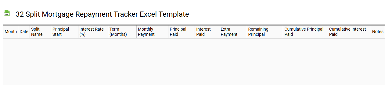32 split mortgage repayment tracker Excel template
