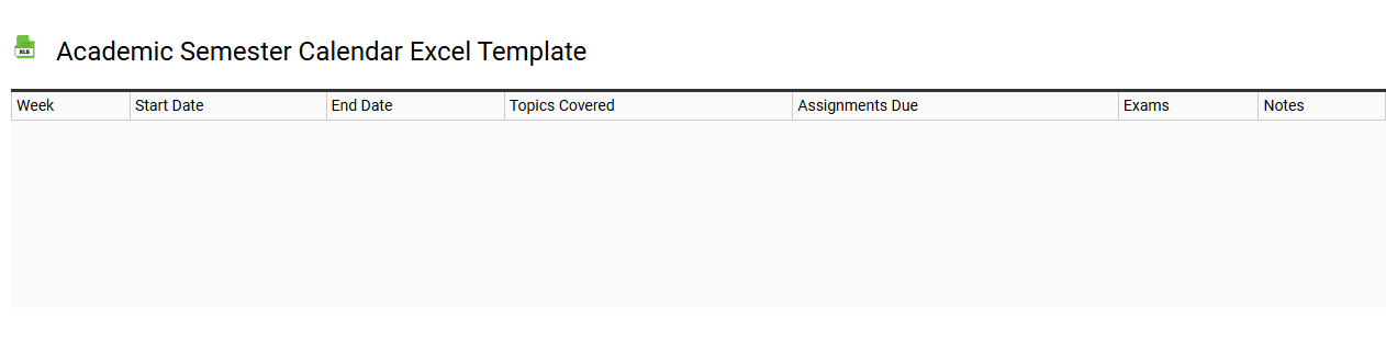 Academic semester calendar Excel template