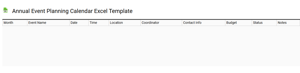 Annual event planning calendar Excel template