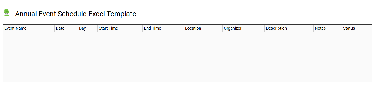 Annual event schedule Excel template