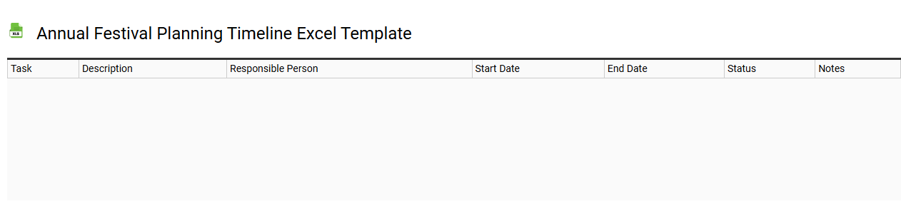 Annual festival planning timeline Excel template
