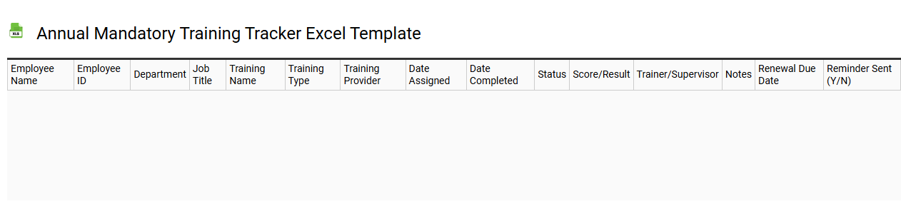 Annual mandatory training tracker Excel template