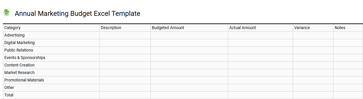 Annual marketing budget Excel template