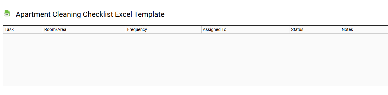 Apartment cleaning checklist Excel template