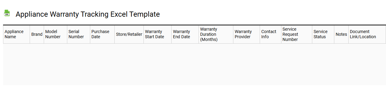 Appliance warranty tracking Excel template