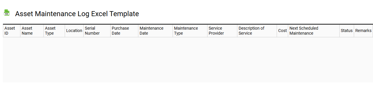 Asset maintenance log Excel template