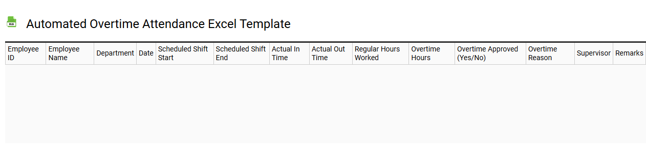 Automated overtime attendance Excel template