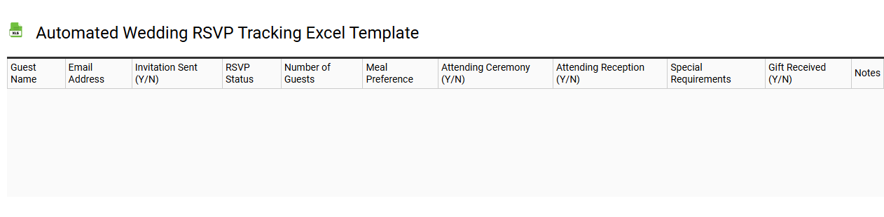 Automated Wedding RSVP tracking Excel template