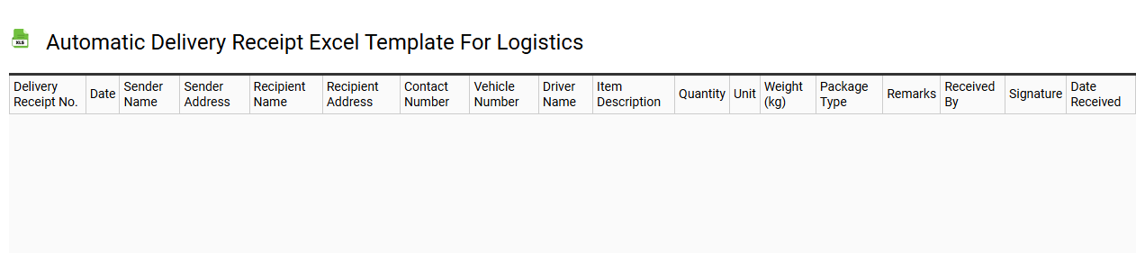 Automatic delivery receipt Excel template for logistics