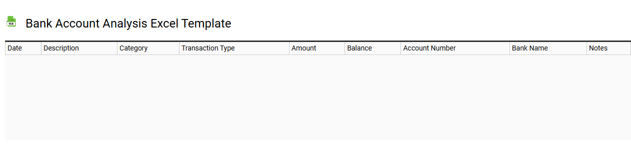 Bank account analysis Excel template