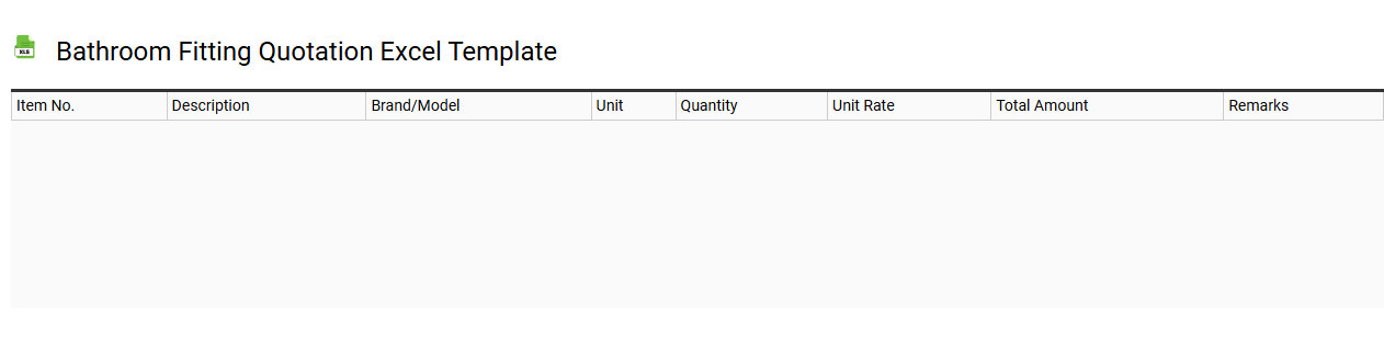 Bathroom fitting quotation Excel template