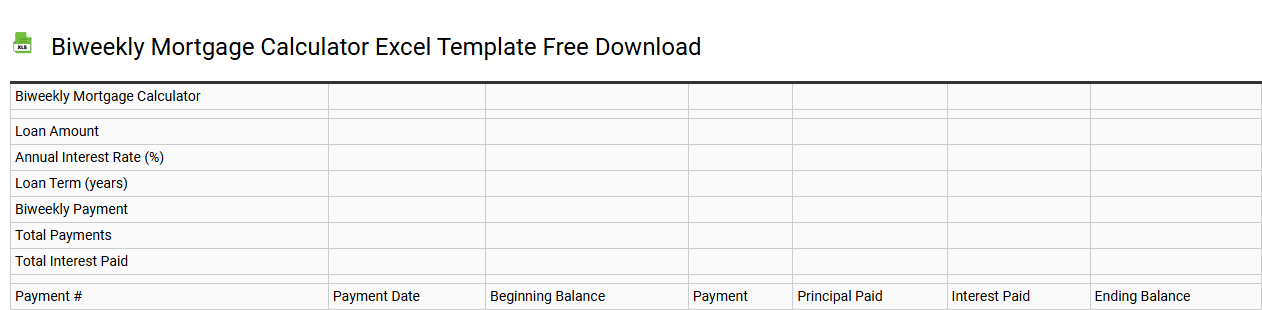 Biweekly mortgage calculator Excel template free download