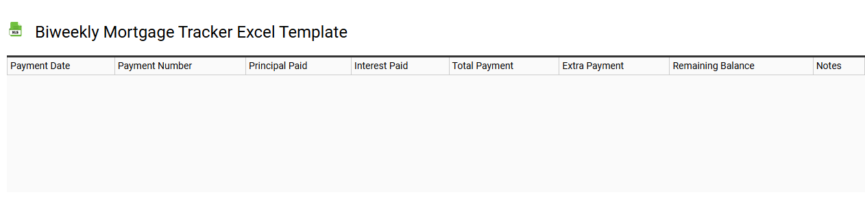 Biweekly mortgage tracker Excel template