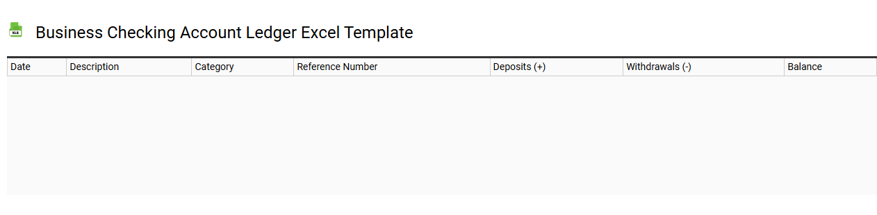 Business checking account ledger Excel template