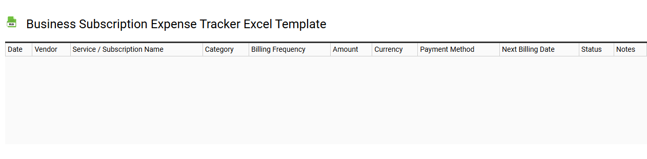 Business subscription expense tracker Excel template