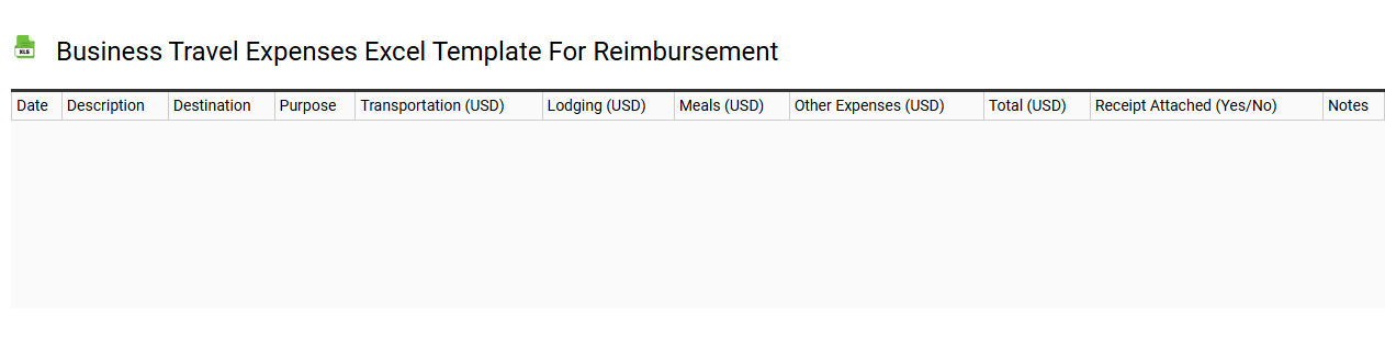 Business travel expenses Excel template for reimbursement
