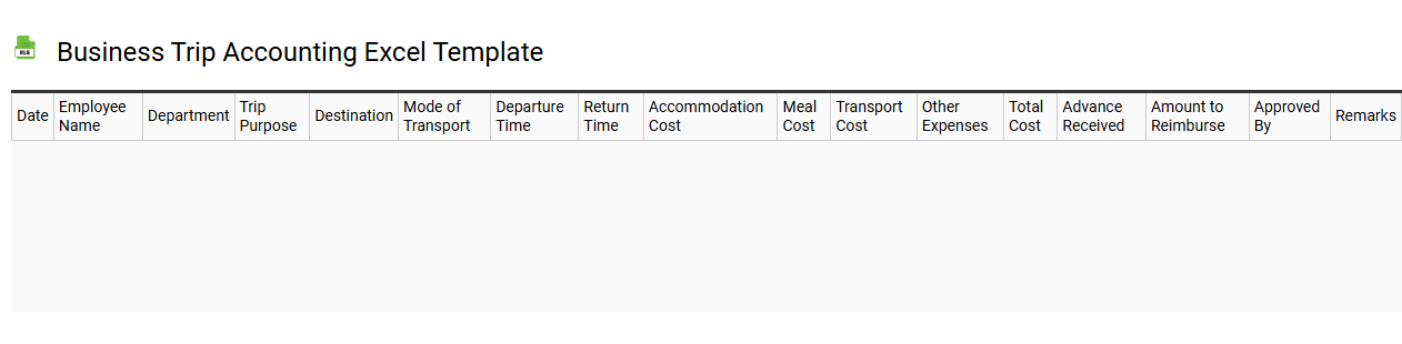 Business trip accounting Excel template