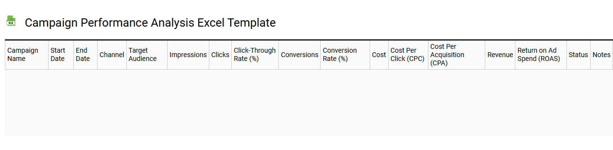 Campaign performance analysis Excel template