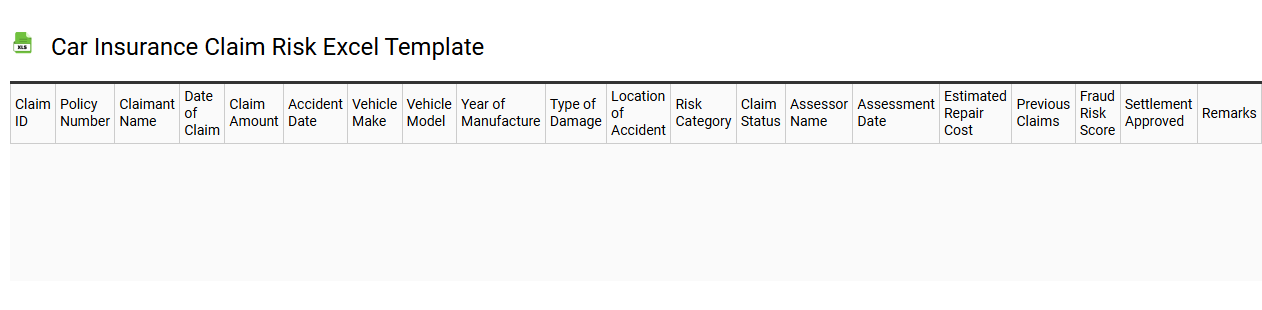 Car insurance claim risk Excel template