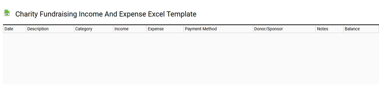 Charity fundraising income and expense Excel template