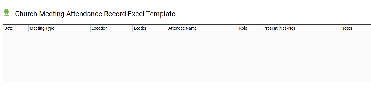 Church meeting attendance record Excel template