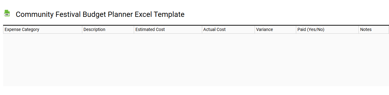 Community festival budget planner Excel template