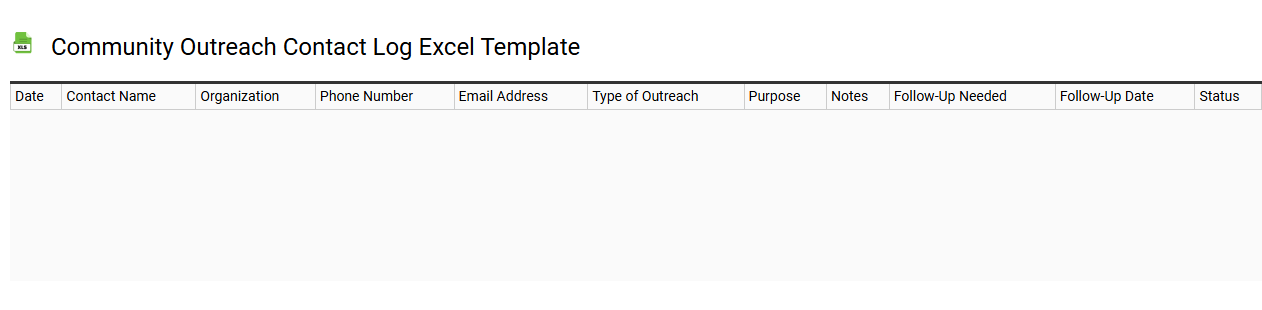 Community outreach contact log Excel template