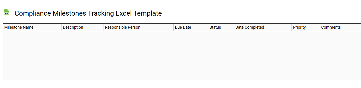 Compliance milestones tracking Excel template