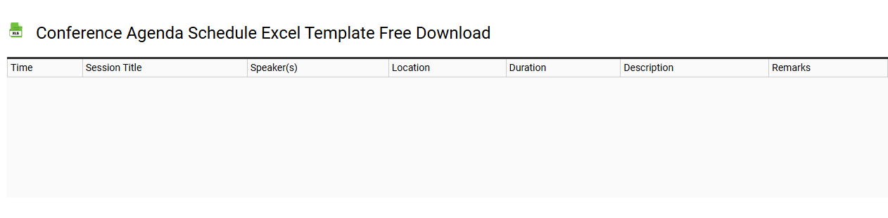 Conference agenda schedule Excel template free download