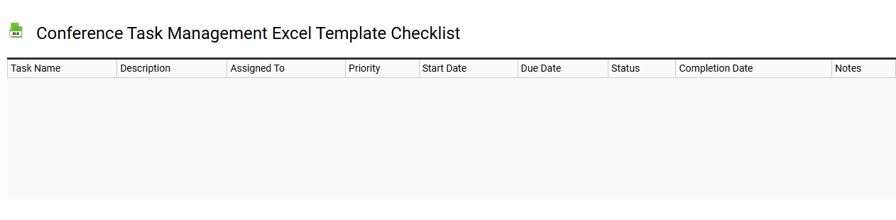 Conference task management Excel template checklist