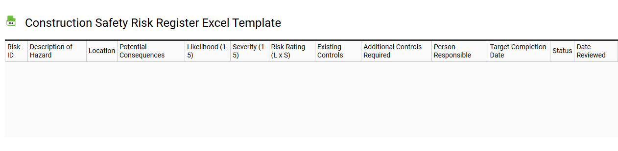 Construction safety risk register Excel template