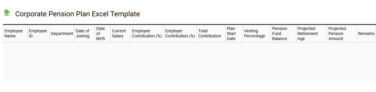 Corporate pension plan Excel template