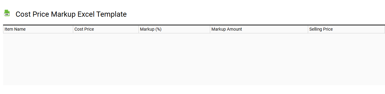 Cost price markup Excel template