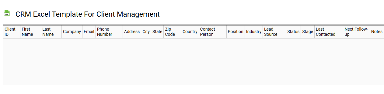 CRM Excel template for client management