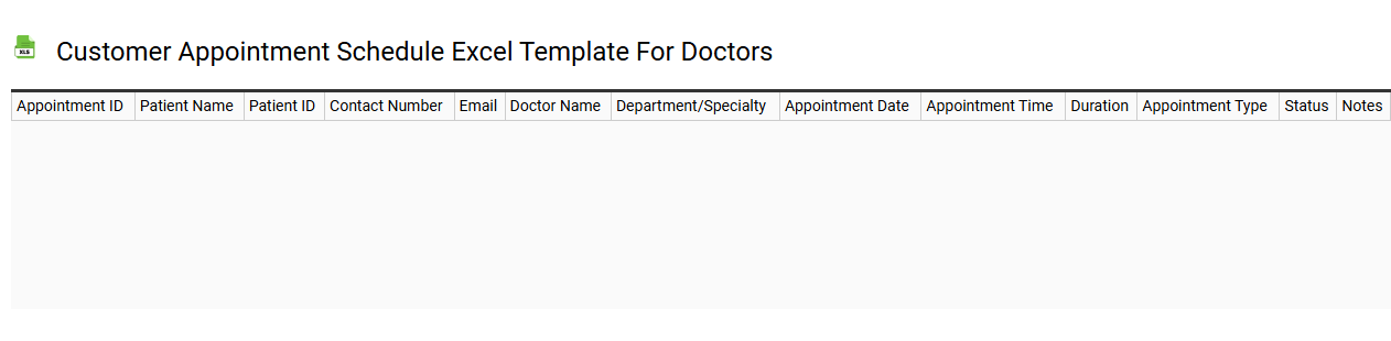 Customer appointment schedule Excel template for doctors