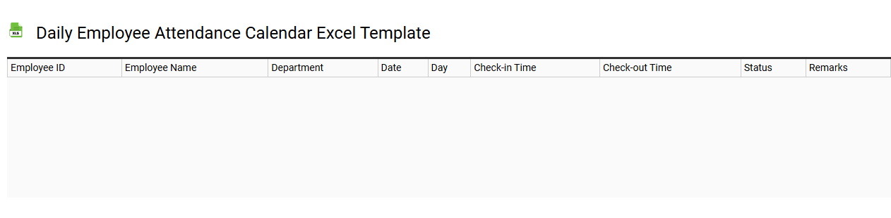 Daily employee attendance calendar Excel template
