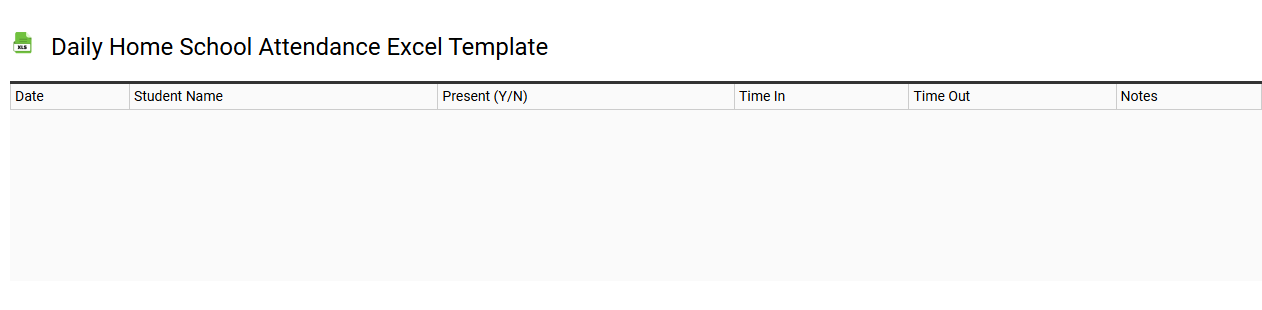 Daily home school attendance Excel template