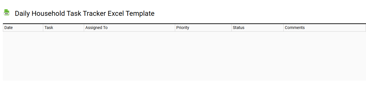 Daily household task tracker Excel template