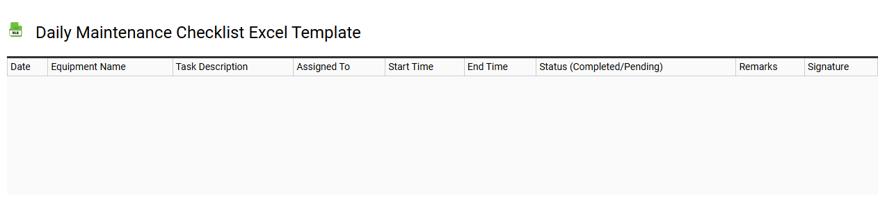 Daily maintenance checklist Excel template