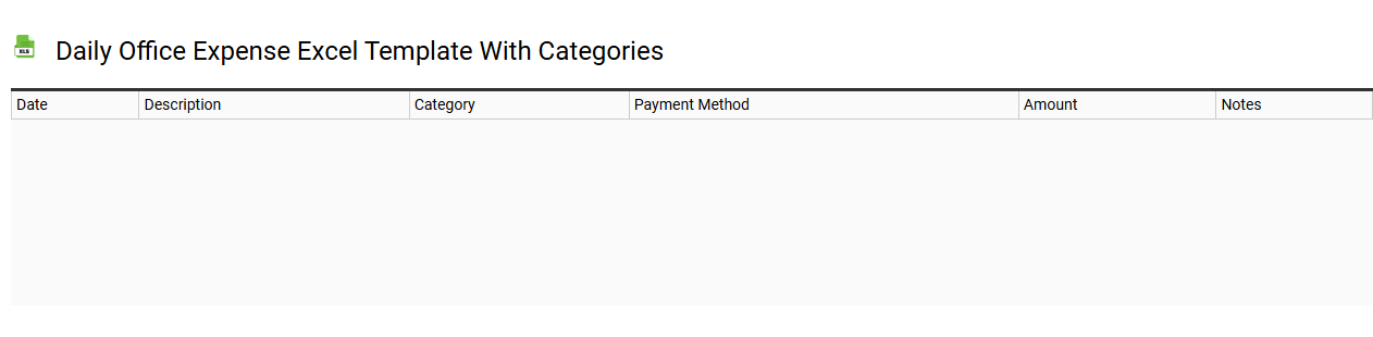 Daily office expense Excel template with categories
