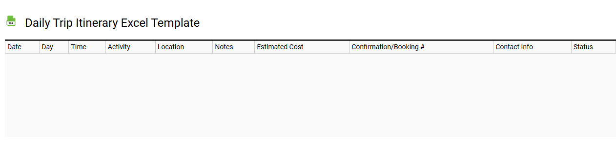 Daily trip itinerary Excel template