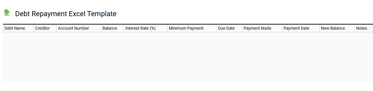 Debt repayment Excel template