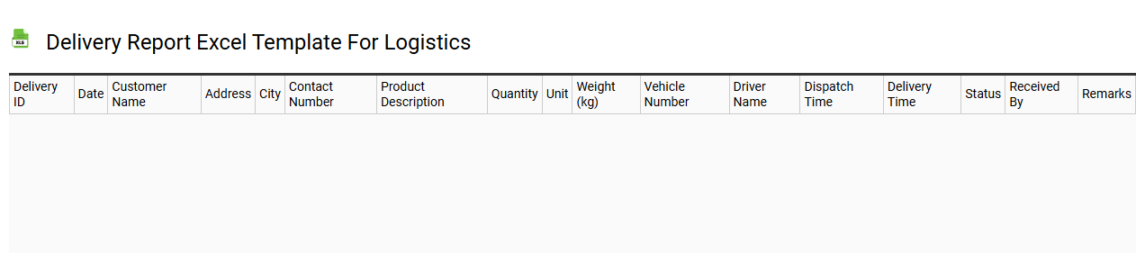 Delivery report Excel template for logistics