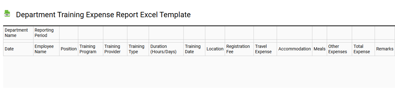 Department training expense report Excel template