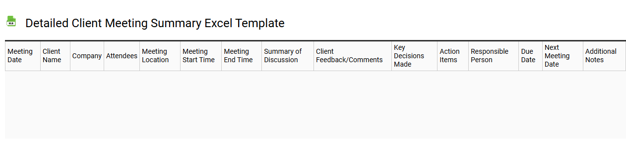 Detailed client meeting summary Excel template