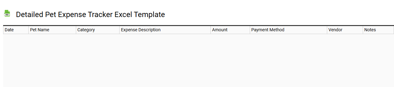 Detailed pet expense tracker Excel template
