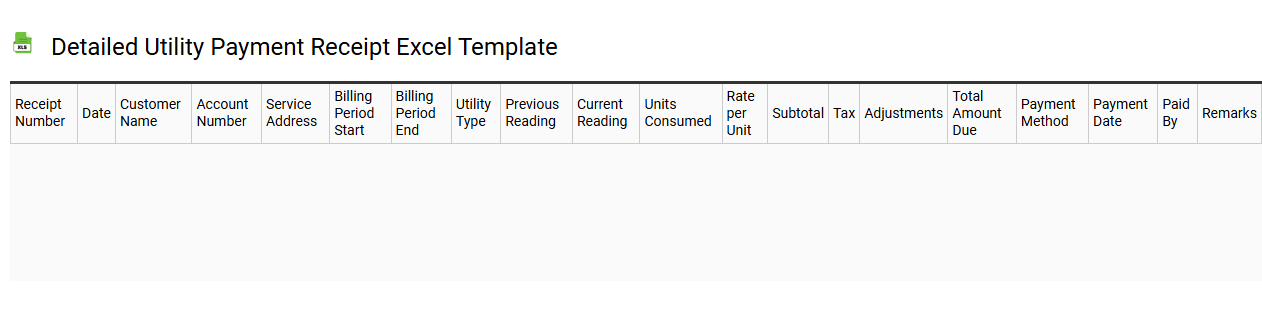 Detailed utility payment receipt Excel template