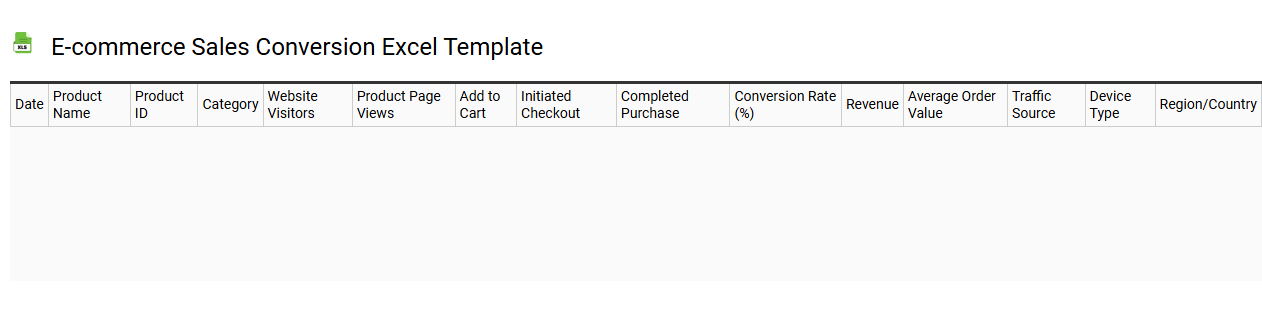 E-commerce sales conversion Excel template
